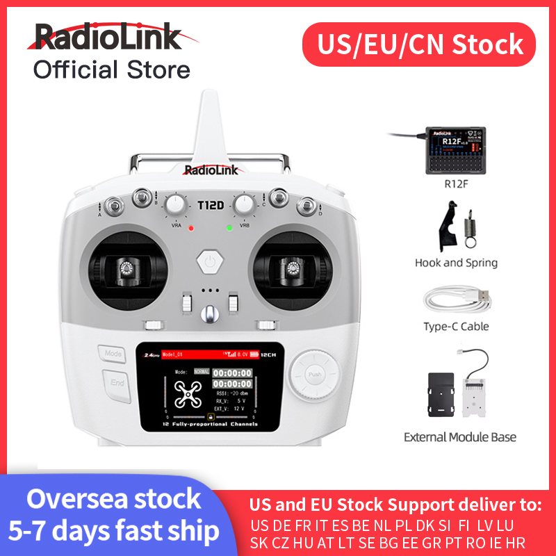 Drone Gimbal Controller - Radiolink T12D ELRS 12-Kanal-Sender, Empfänger R12F,